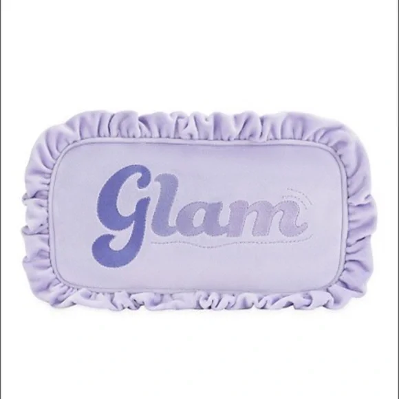 Stoney Clover Lane Large Glam Velvet Purple Ruffle Pouch - Picture 1 of 5